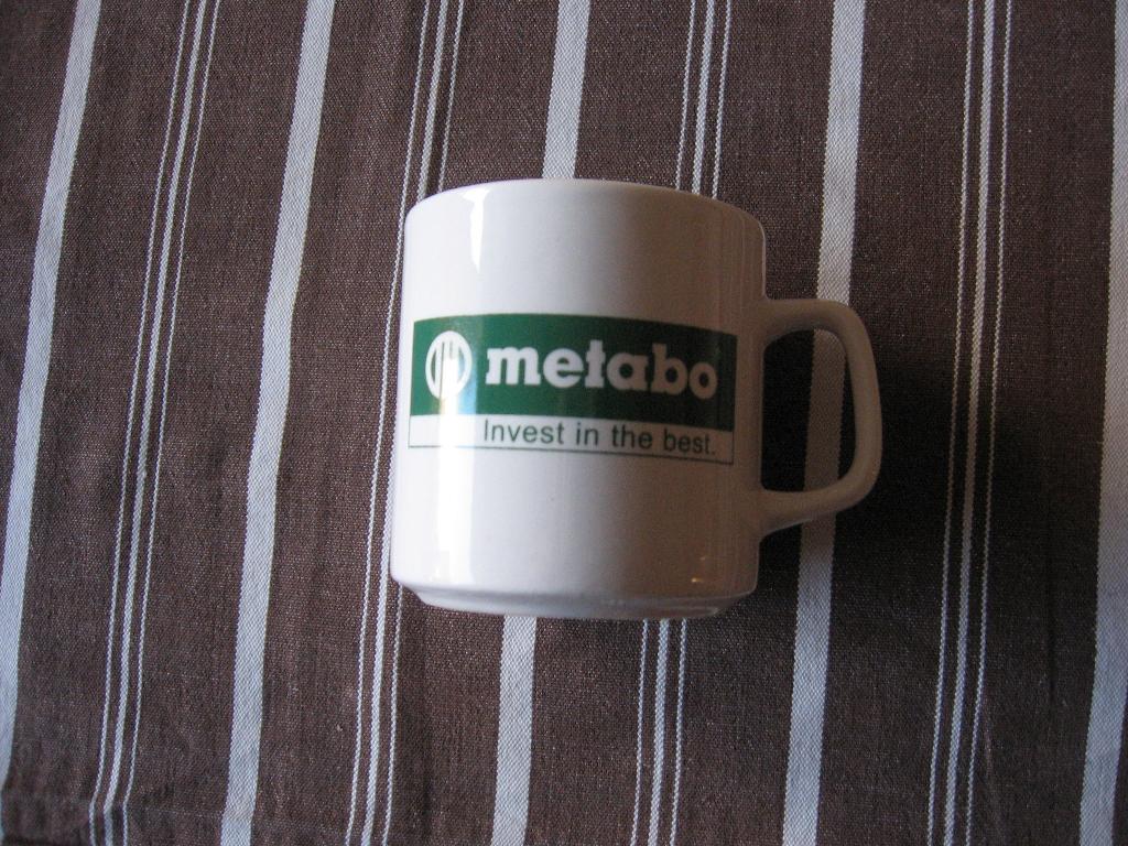 METABO MOKKEN BEKERS PORSELEIN NIEUW, Ophalen of Verzenden, Nieuw, Reclamebord
