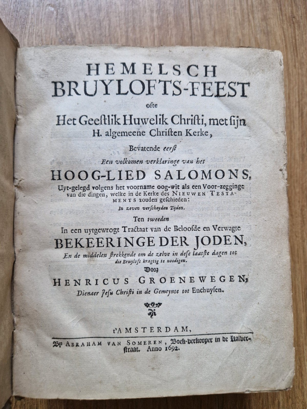 Hooglied Salomons en Beekeringe der Joden., Ophalen of Verzenden