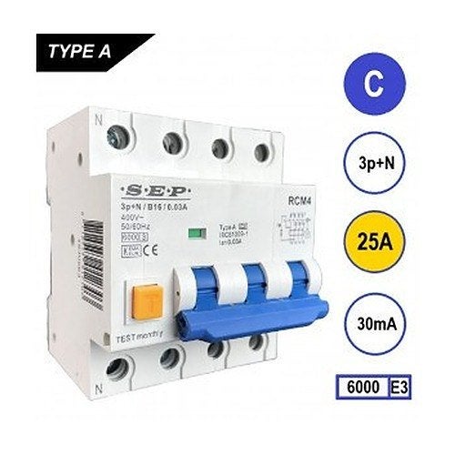 Aardlekautomaat C25A 3P+N 6kA 300mA, Verzenden, Nieuw