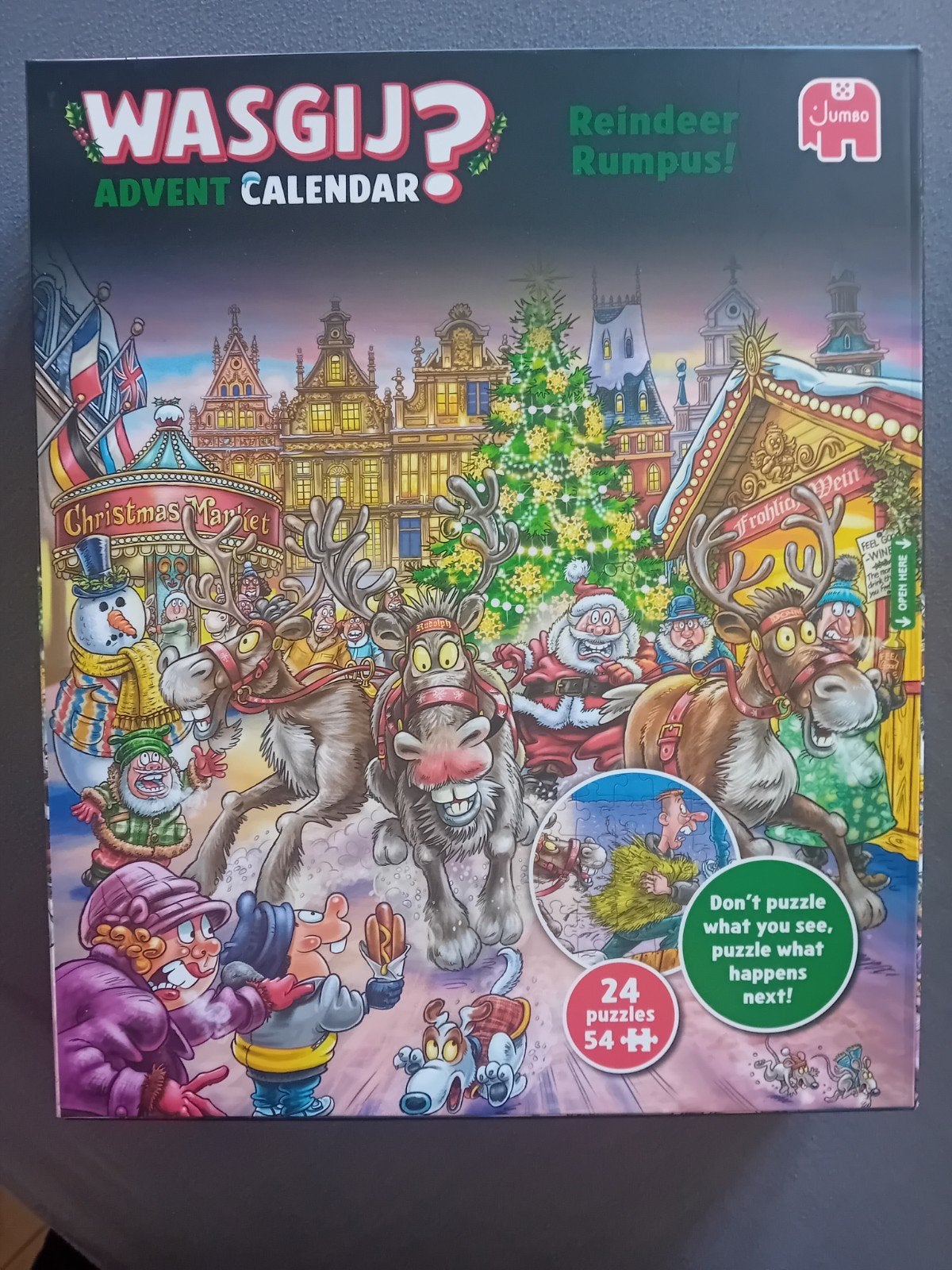 Wasgij adventkalender!, Ophalen of Verzenden, 500 t/m 1500 stukjes, Zo goed als nieuw, Legpuzzel