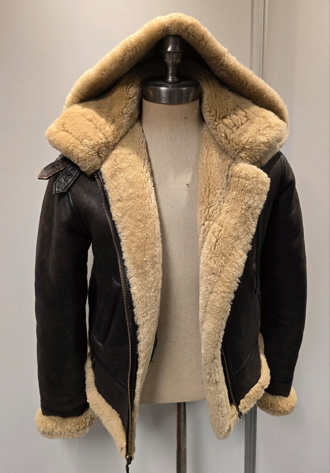 Dames Ginger lammy coat pilotenjas - maat 40 / M - capuchon, Maat 38/40 (M), Bruin, Ginger, Ophalen of Verzenden