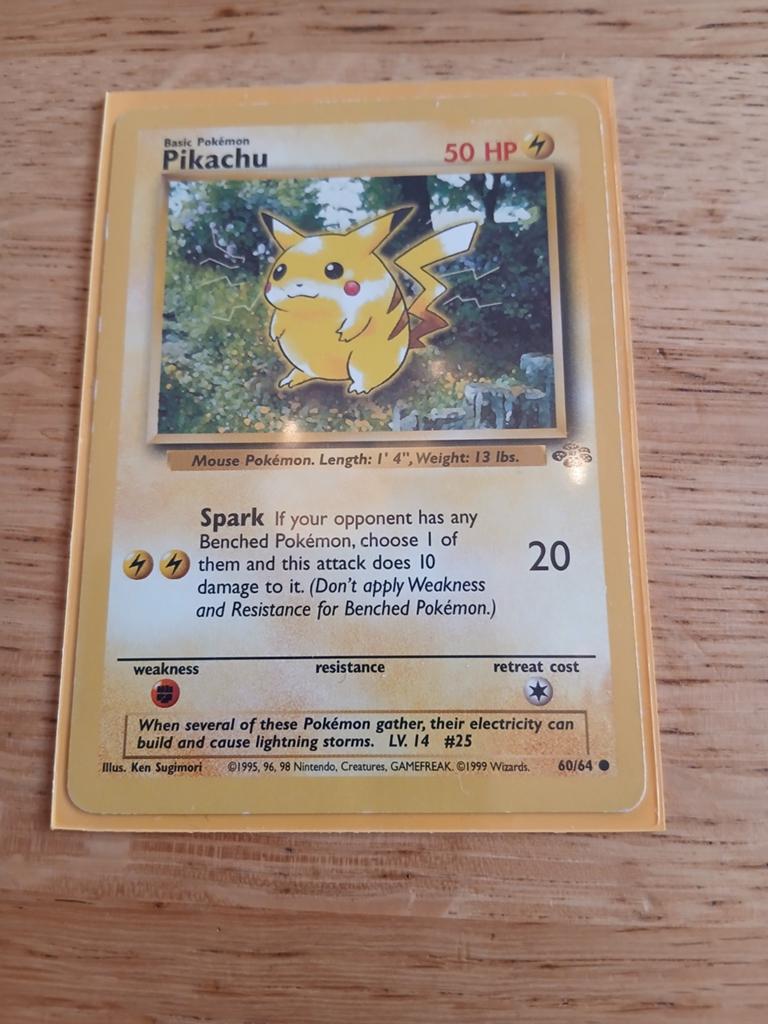 Pikachu Pokémon Kaart 60/64 Jungle Set (1999 Wizards), Ophalen of Verzenden