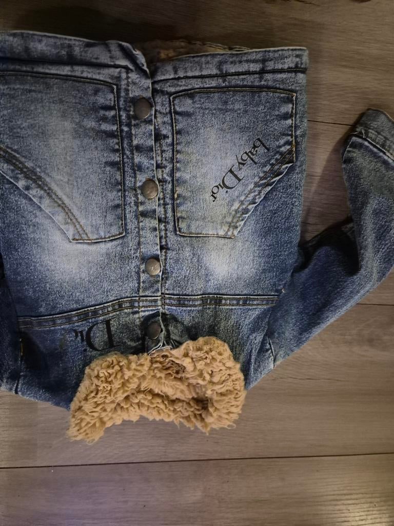 Jeans jasje met nep bont, Ophalen of Verzenden, Meisje, Jas