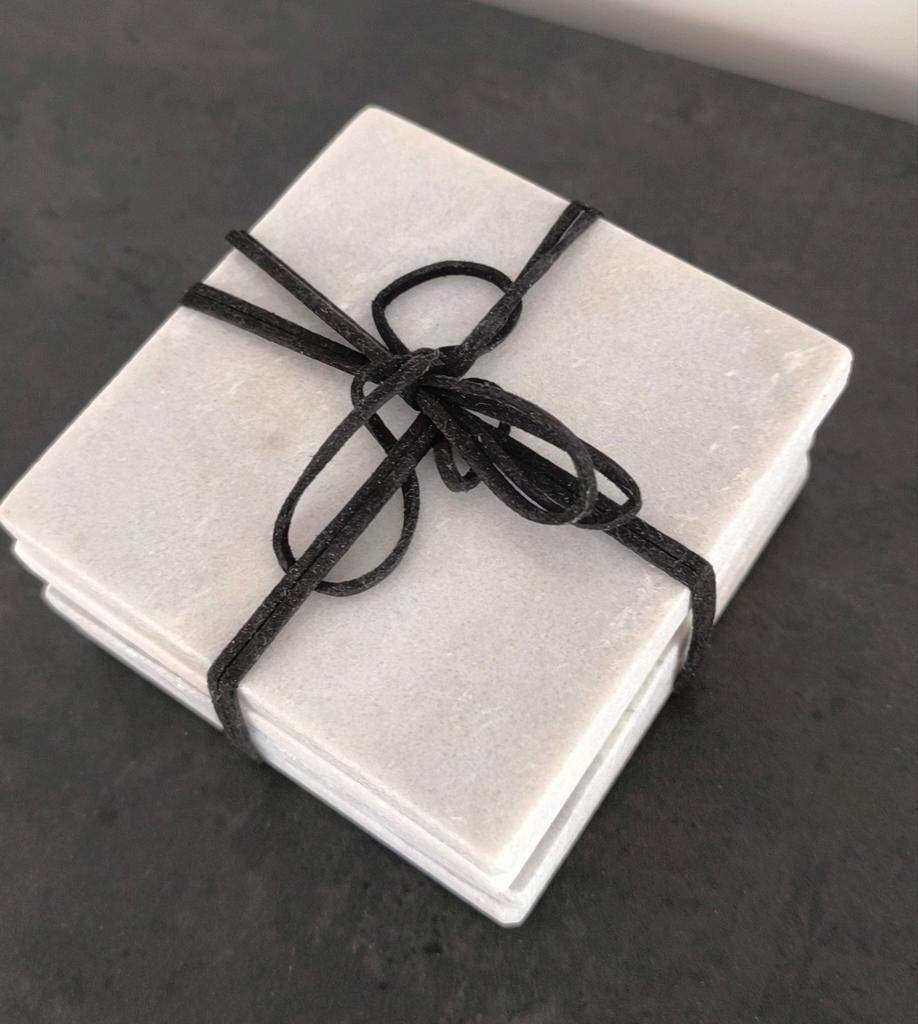 Onderzetters van marmer Marble Square Coasters, Ophalen of Verzenden, Nieuw, Glas of Kopje