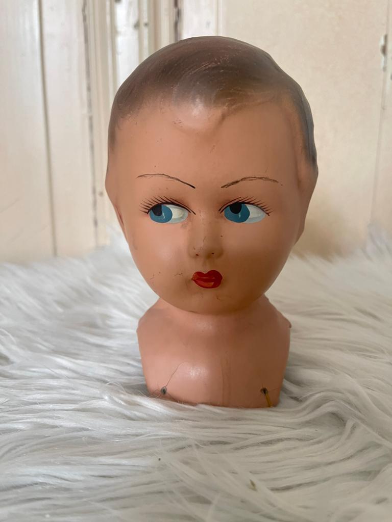 Antiek vintage kinderhoofdje/poppenhoofdje, Ophalen of Verzenden