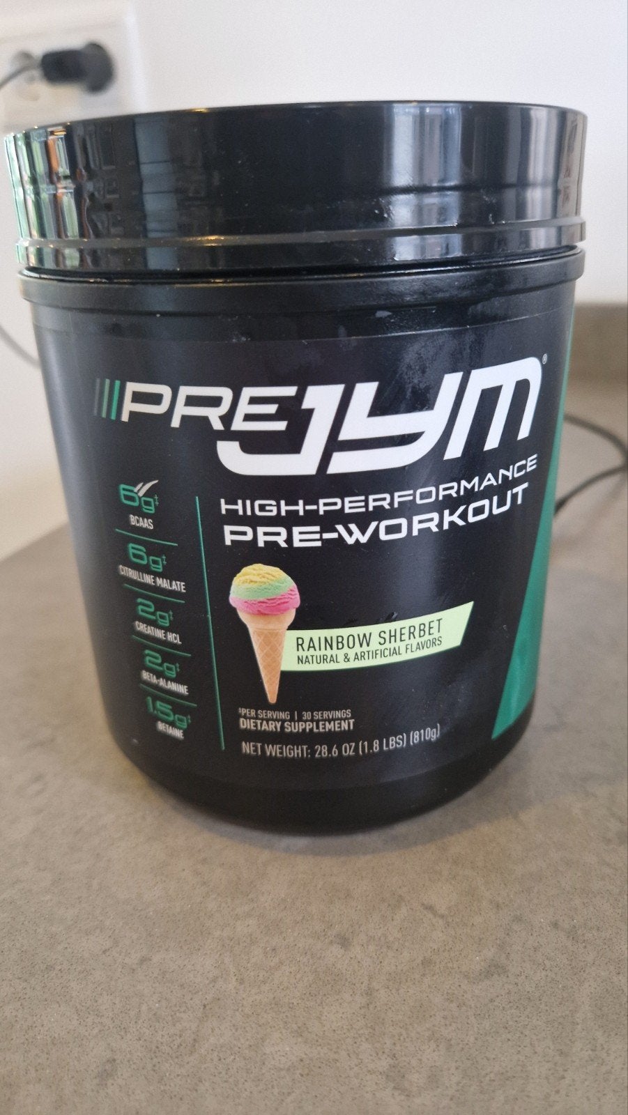 Pre JYM High-Performance Pre-Workout Rainbow Sherbet, Ophalen of Verzenden, Zo goed als nieuw, Poeder of Drank