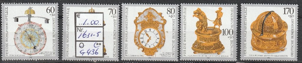 Bund Kostbare Uurwerken Michel 1631-5 Nr.G436p, Verzenden, 1990 tot heden, Postfris
