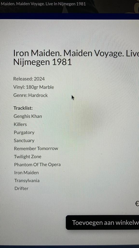 Iron Maiden — Maiden Voyage . Live in Nijmegen 1981, Ophalen of Verzenden, Nieuw in verpakking