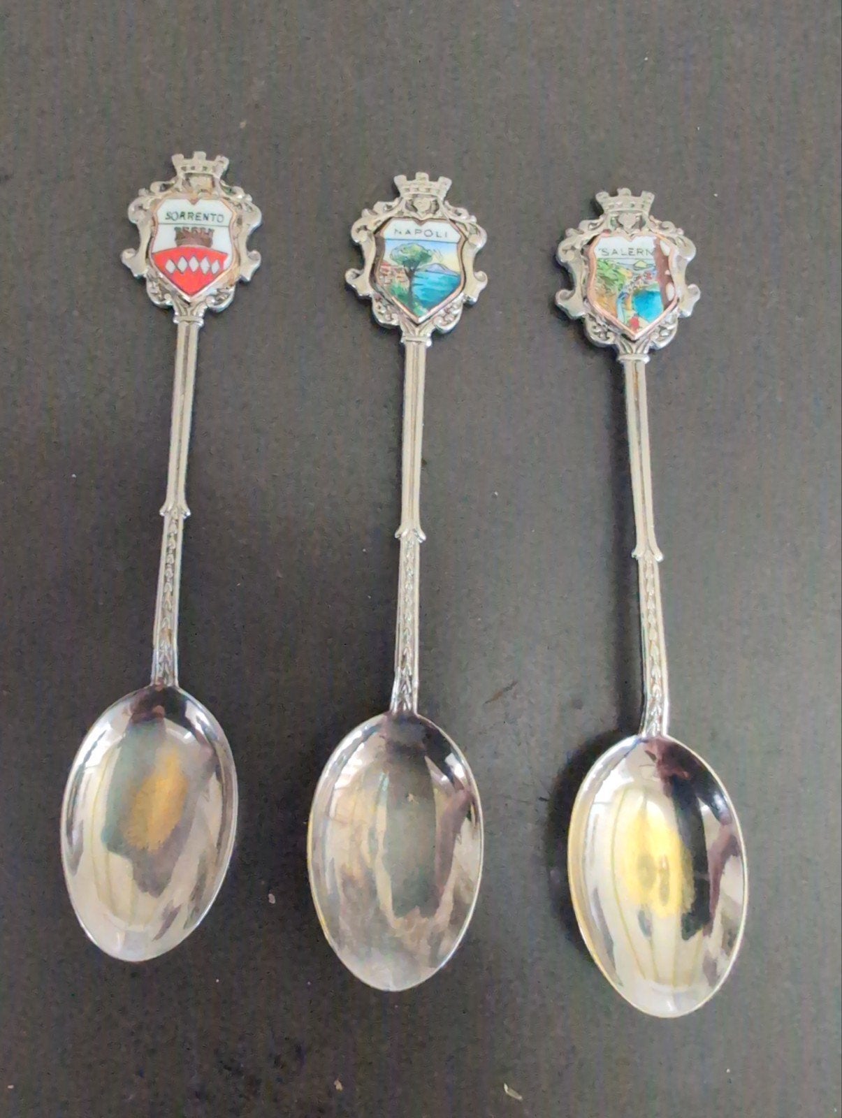 Drie verzilverde theelepels Italië, Ophalen of Verzenden