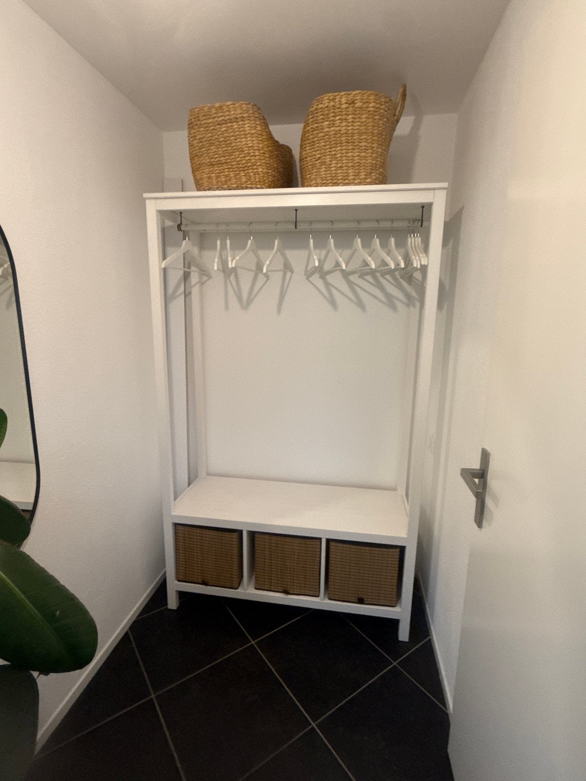 Witte kapstok met bankje en opbergruimte - 120x200x50 cm, Ophalen, Overige typen, Zo goed als nieuw, 150 tot 200 cm