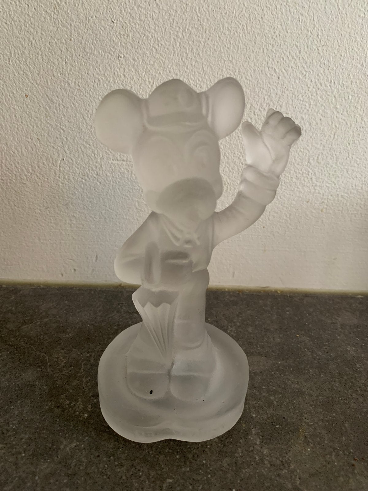 Matglazen Mickey Mouse Beeldje, Verzamelen, Ophalen of Verzenden, Mickey Mouse, Gebruikt, Beeldje of Figuurtje