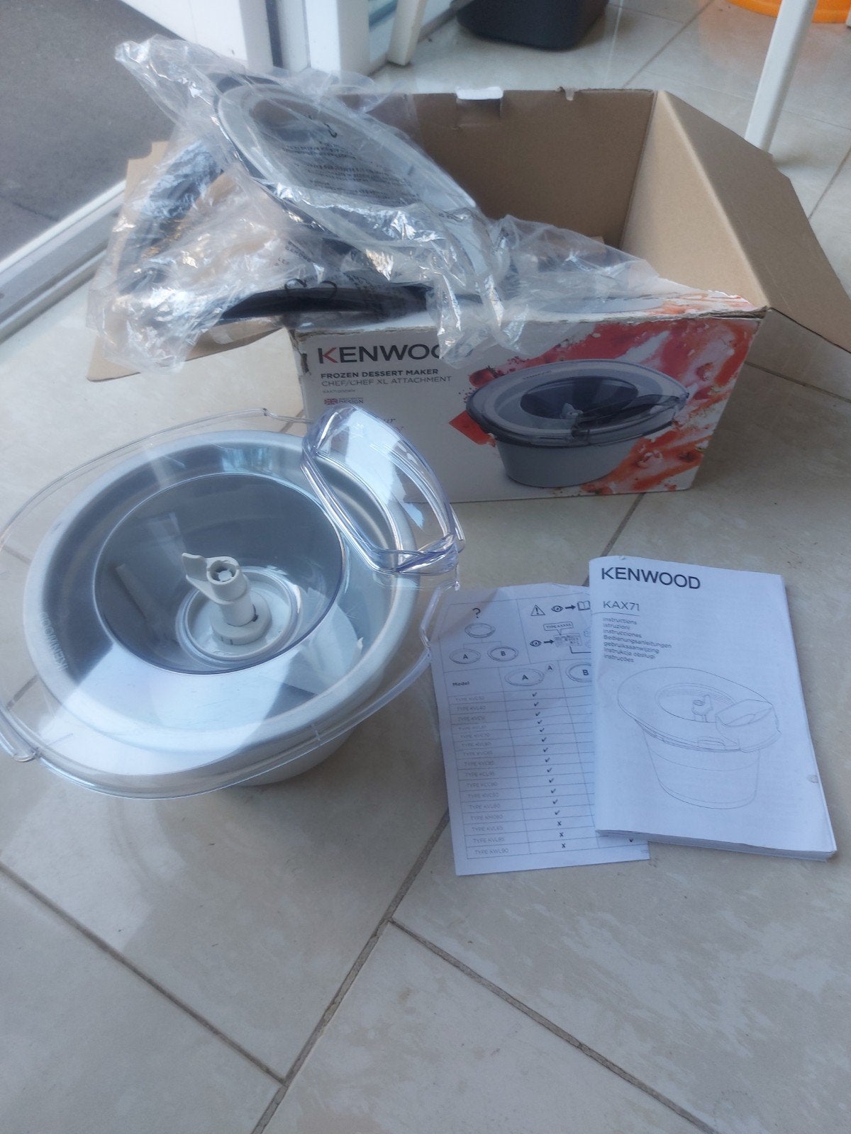 Nieuwe Kenwood KAX71.000WH ijsbereider voor Chef / Chef XL., 1 tot 2 liter, Verzenden, Nieuw, 3 snelheden of meer
