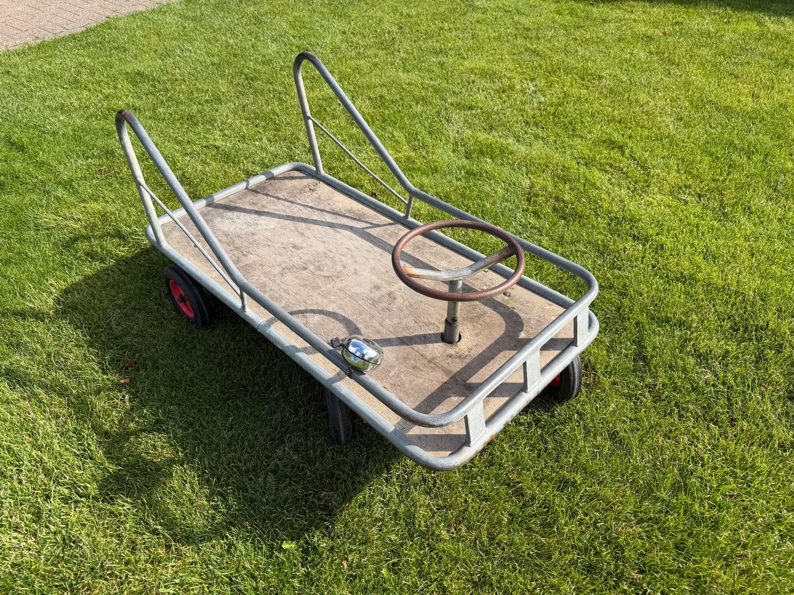 Schoolplein Duwkar met Stuur - Robuust Speelgoed bolderwagen, Ophalen, Gebruikt, Duwvoertuig