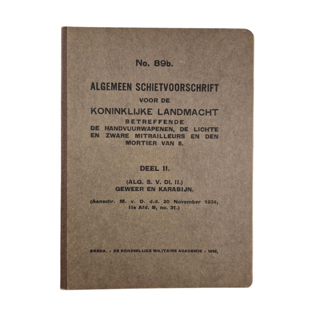 Nederlands Algemeen Schietvoorschrift No 89b., -, -, Ophalen of Verzenden, Landmacht