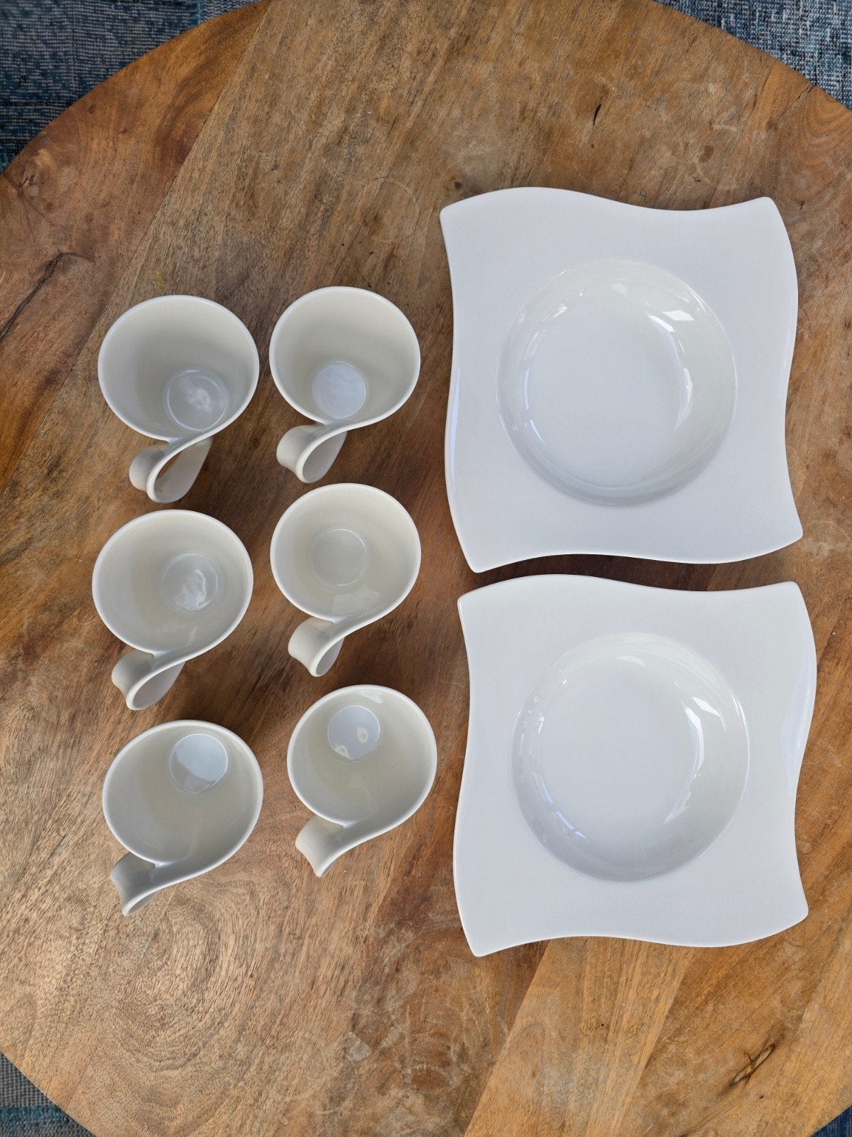 Villeroy & Boch NewWave 6 koppen en 2 pastaborden, Ophalen, Zo goed als nieuw, Overige stijlen, Kop(pen) en/of Schotel(s)