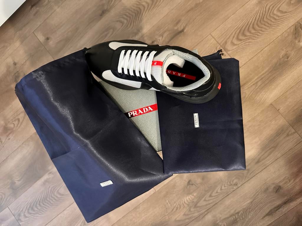 Prada american cups - Maat 43, Ophalen of Verzenden, Zo goed als nieuw, Zwart, Sneakers of Gympen
