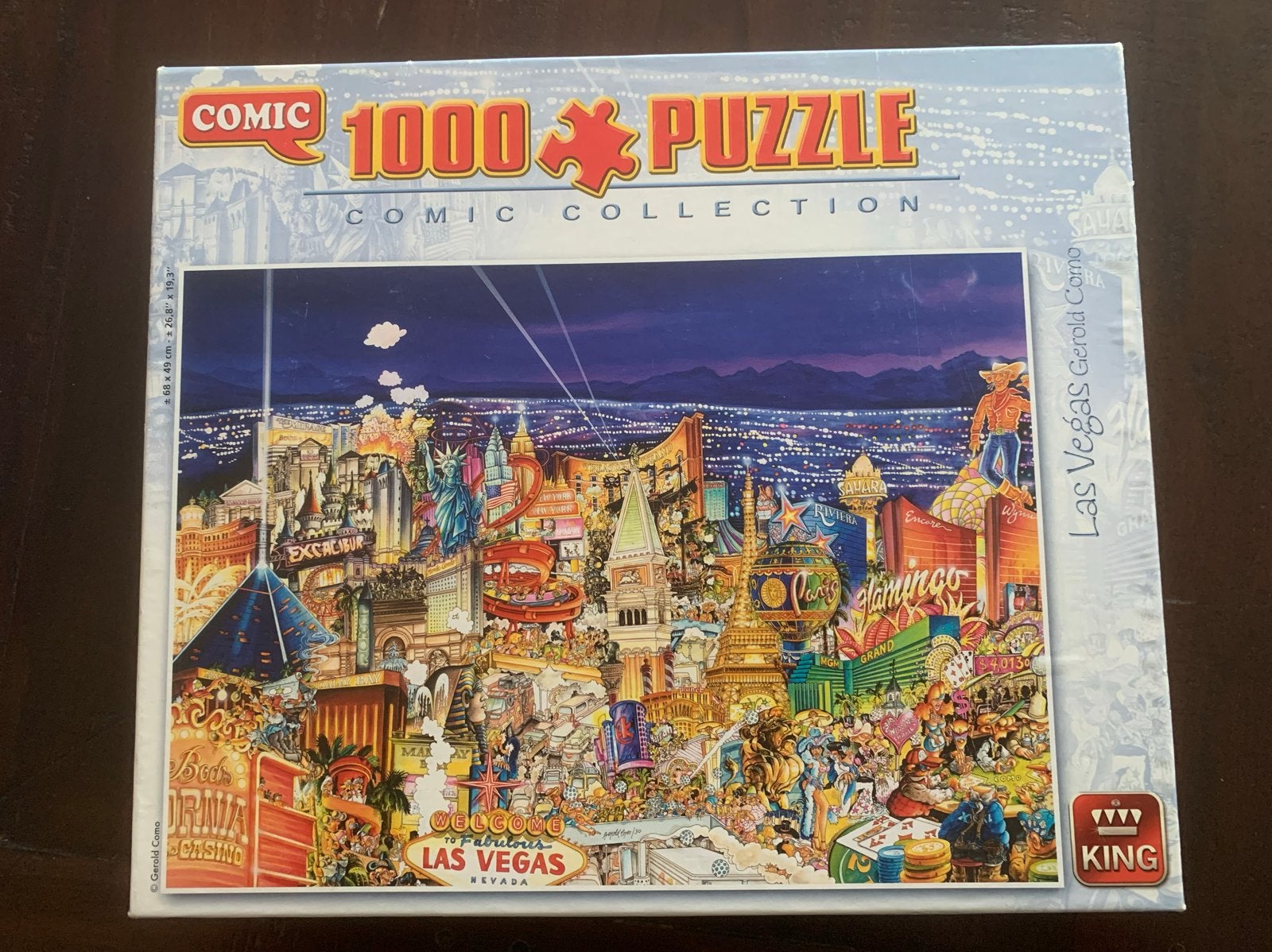 King Comic Collection Las Vegas 1000 stukjes puzzel, Ophalen of Verzenden, 500 t/m 1500 stukjes, Gebruikt, Legpuzzel