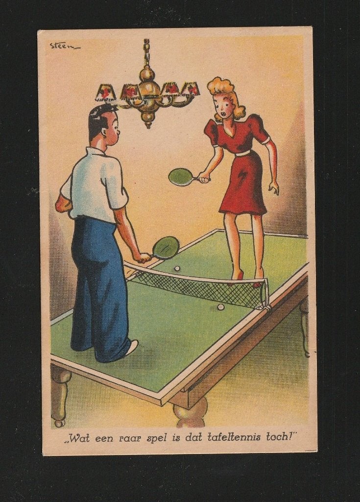 Sport tafeltennis illu Pax Steen B06-14, Verzamelen, Ophalen of Verzenden, 1920 tot 1940, Ongelopen