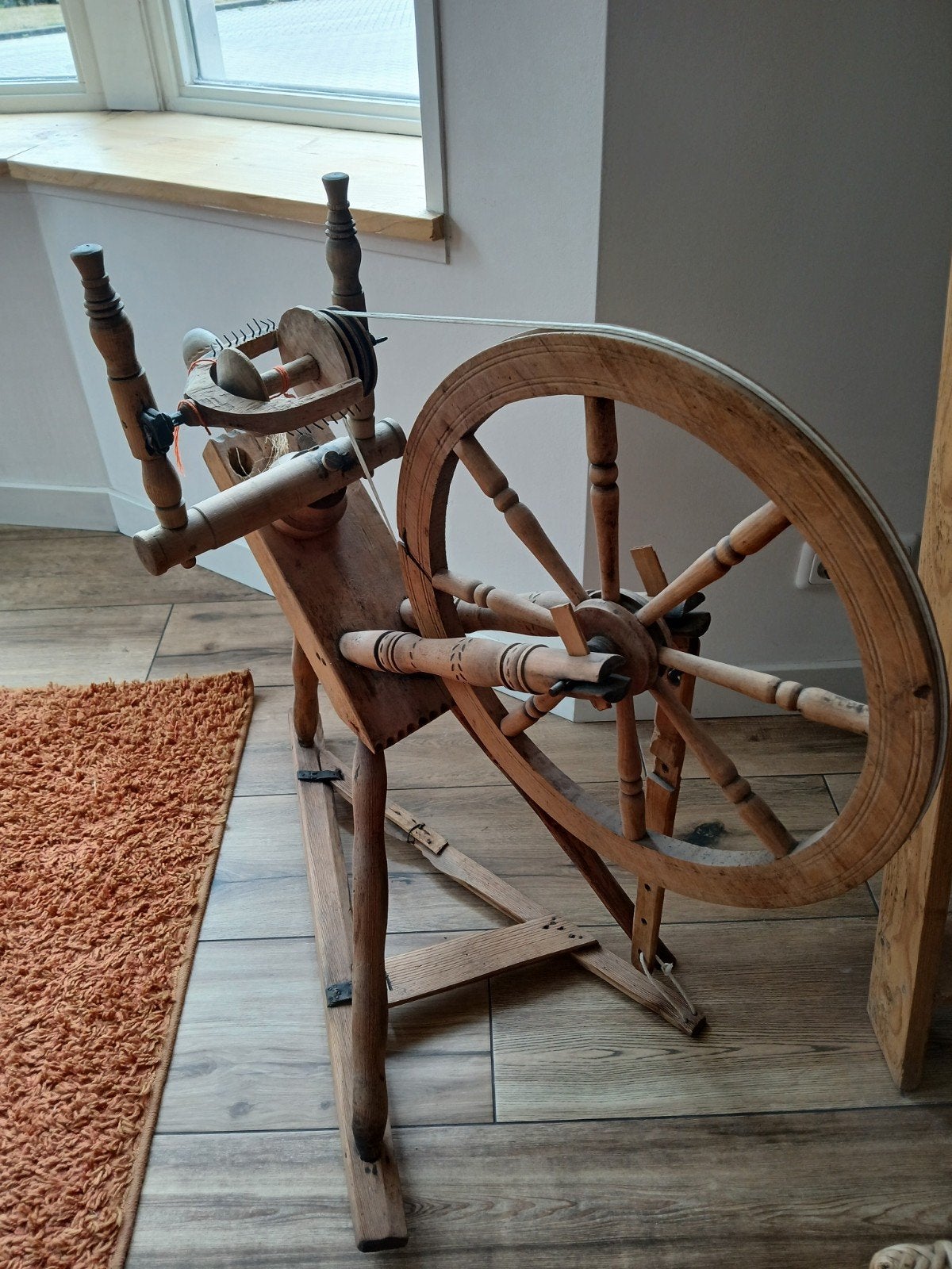 spinnewiel, Ophalen, Gebruikt, Spinnewiel