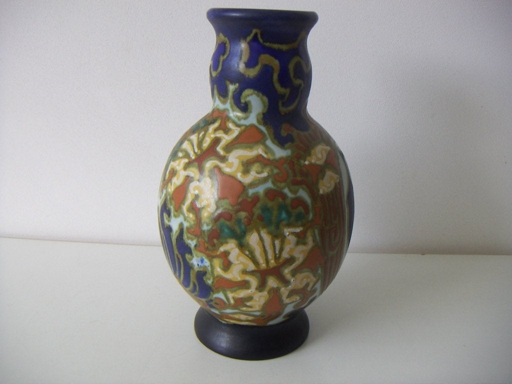 Zuid Holland Gouda plateel keramiek vaas jr.1920. Prinsenhof, Ophalen of Verzenden