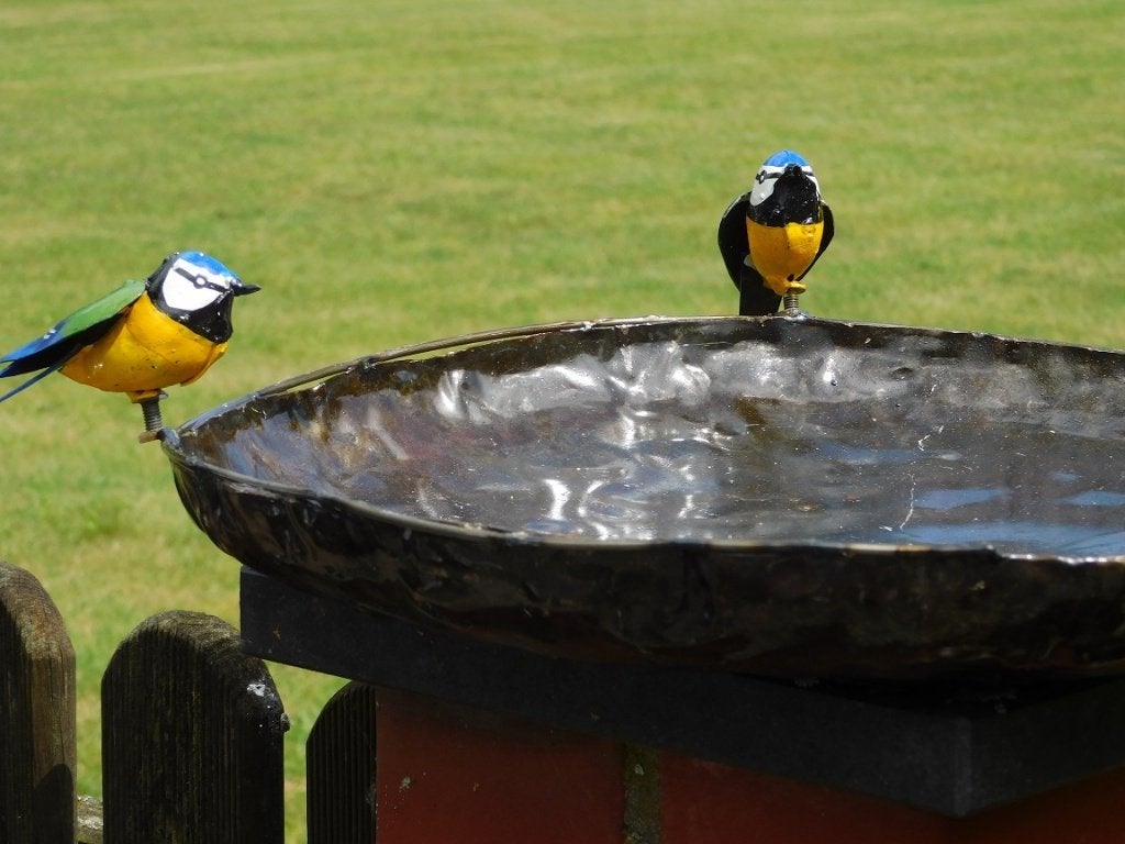 Vogelbad / Voederschaal Met 2 Vogeltjes – Metaal – Ø 45 cm, ., Nieuw, Ophalen of Verzenden, .