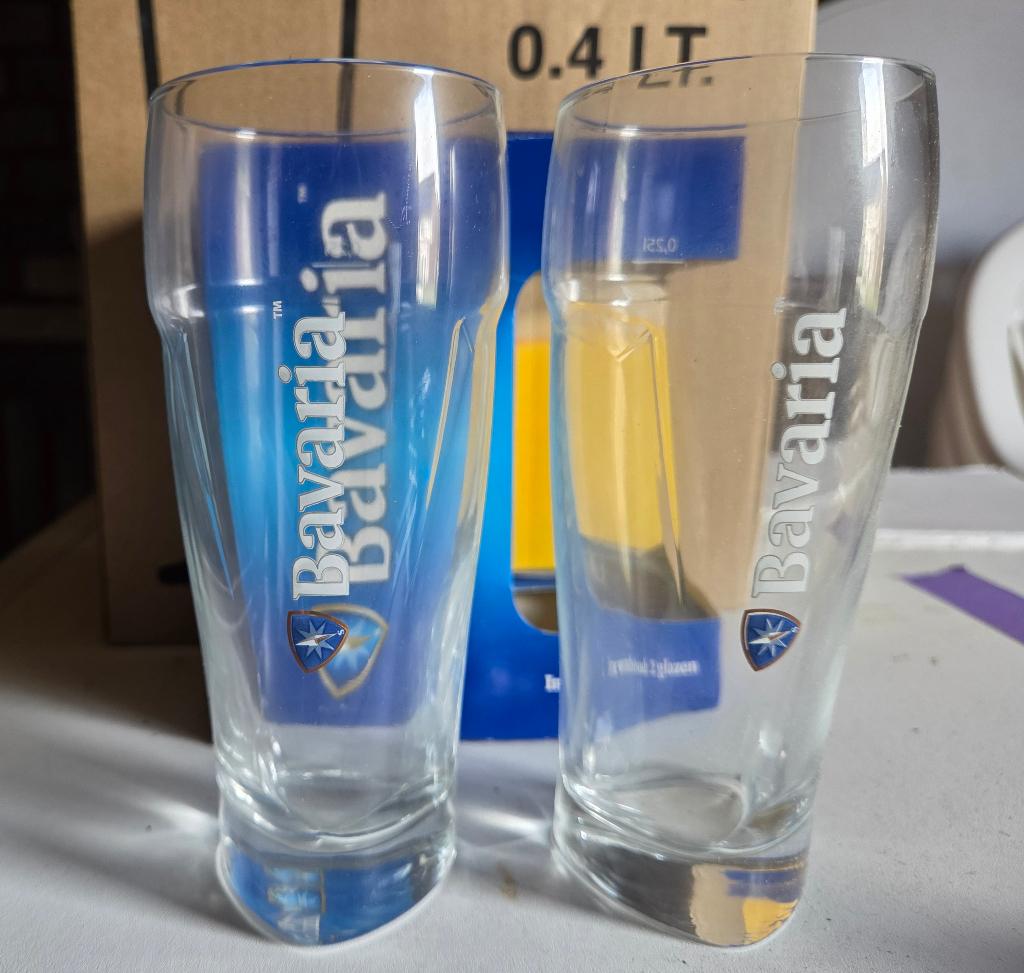 Bavaria bierglas set van 2, Verzamelen, Glas en Borrelglaasjes, Ophalen of Verzenden, Nieuw, Bierglas