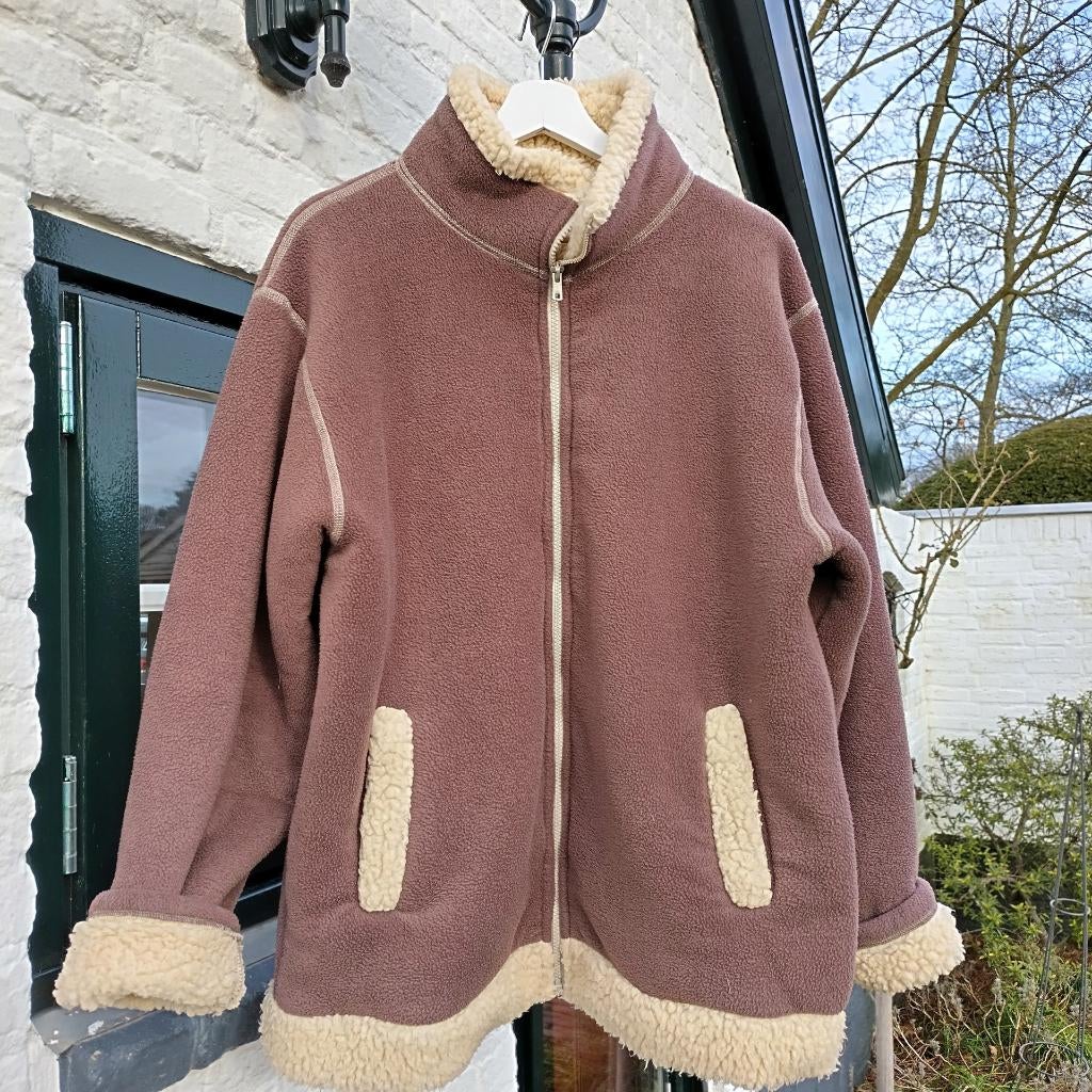 Sherpa fleece vest L tobacco bruin, Ophalen, Zo goed als nieuw, Maat 42/44 (L), Bruin