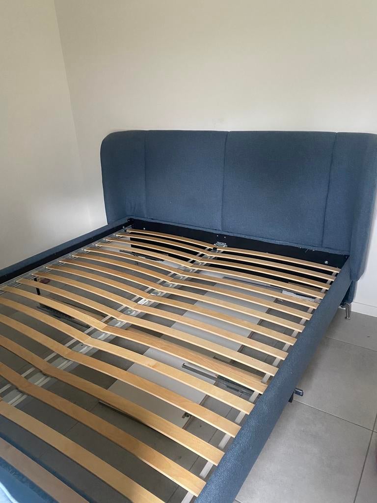 Ikea 2 persoonsbed met lades, Huis en Inrichting, Slaapkamer | Bedden, Ophalen, Wit, Tweepersoons, Zo goed als nieuw