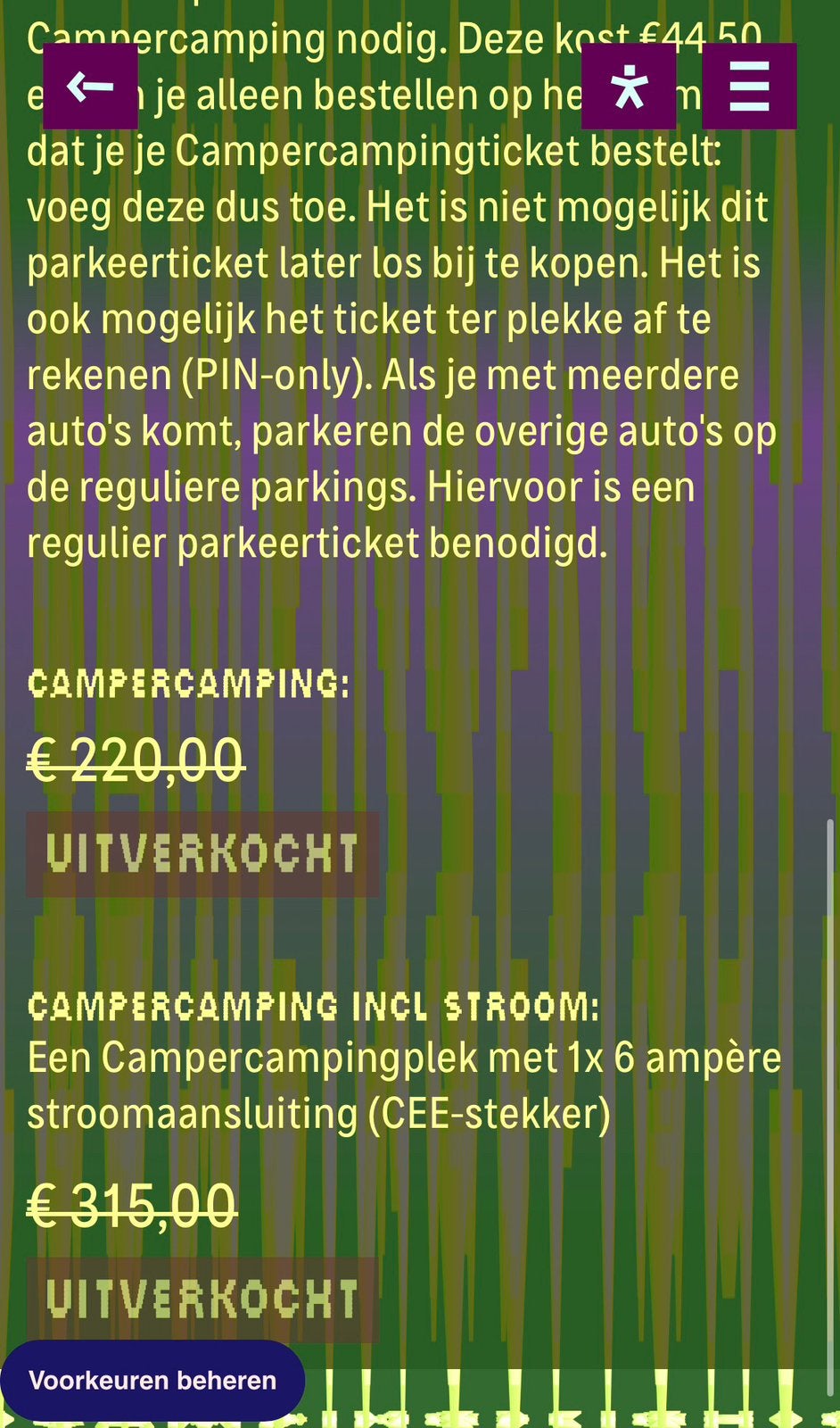 1 Lowlands campercamping incl stroom, Tickets en Kaartjes, Drie personen of meer, Meerdaags