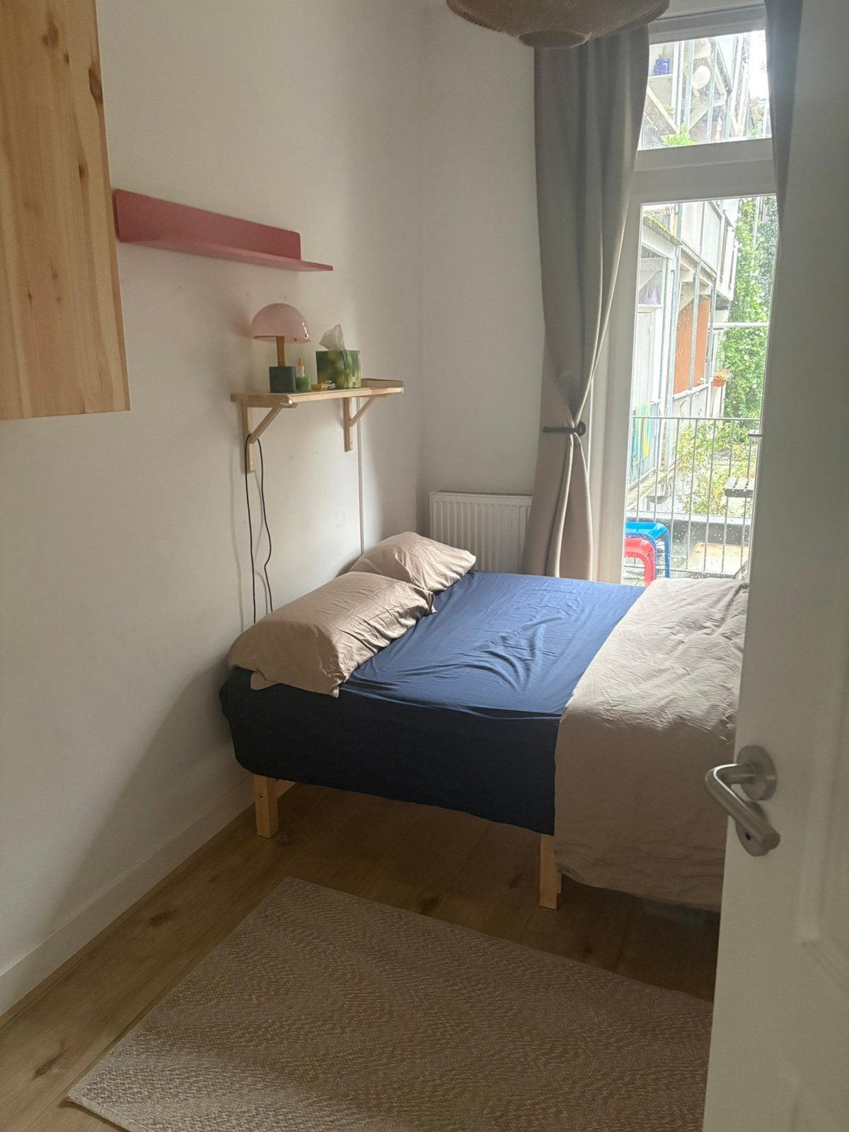 Bed 140x100, Ophalen, Bruin, Tweepersoons, 140 cm