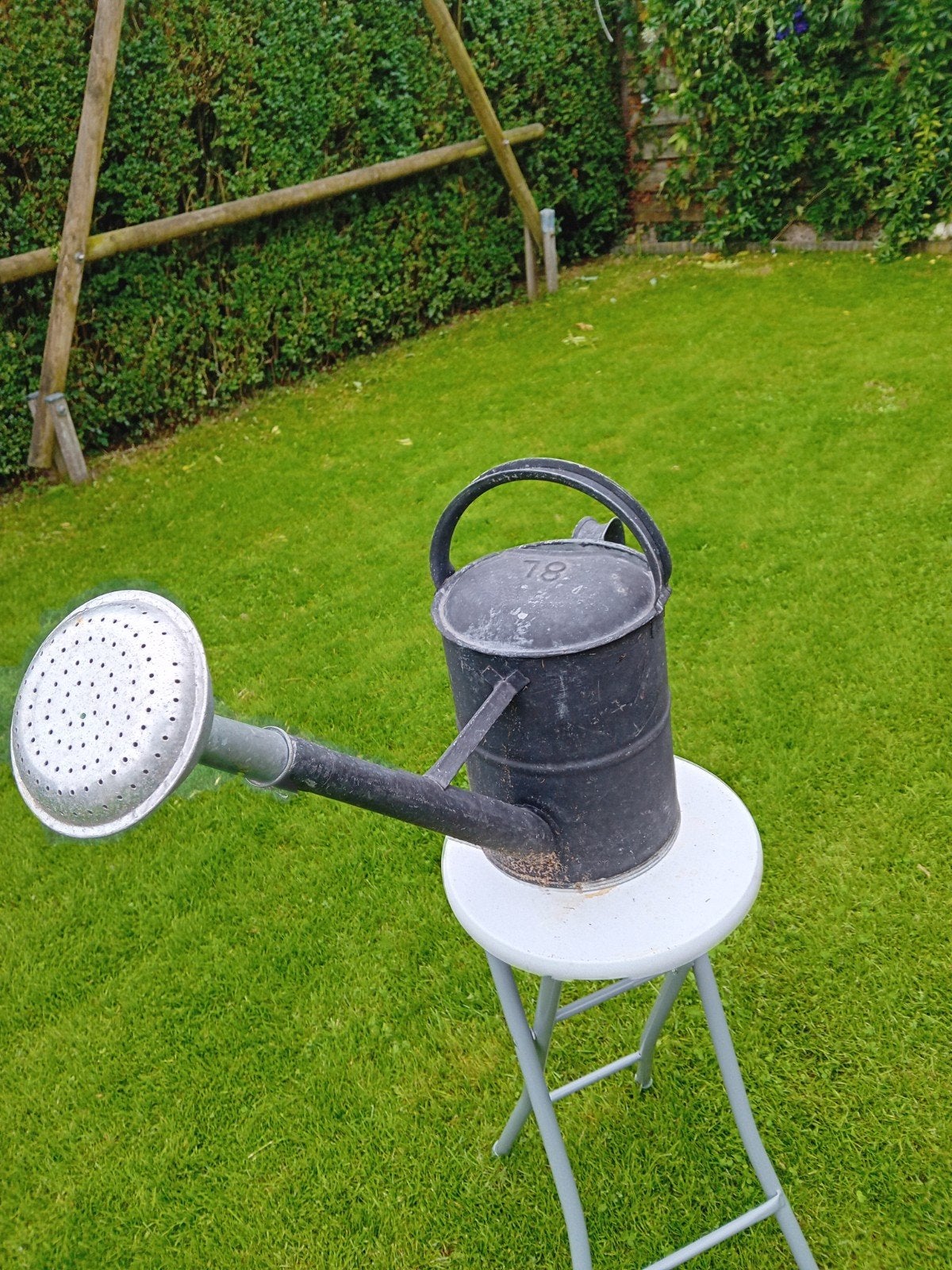 Vintage Zinken Gieter 8L - Tuin Decoratie, Ophalen of Verzenden, Gebruikt, Metaal