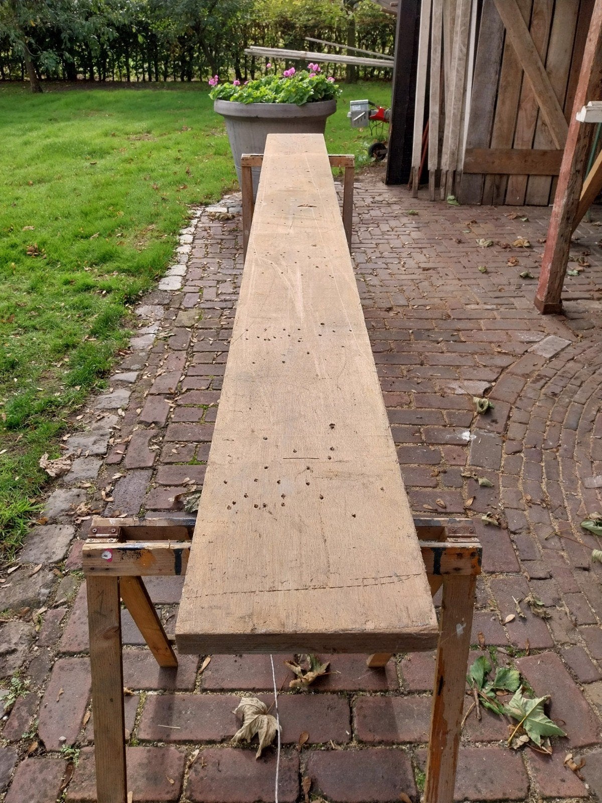 GRATIS AFHALEN zware multiplex plank 3m10 x 30 x 4 cm, Ophalen, Planken
