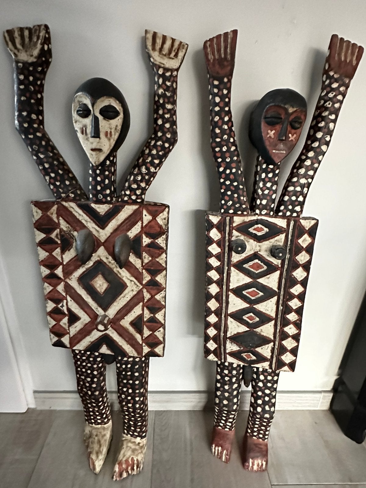 Groot Afrikaans planken Masker beelden Mali 98 cm, Antiek en Kunst, Ophalen