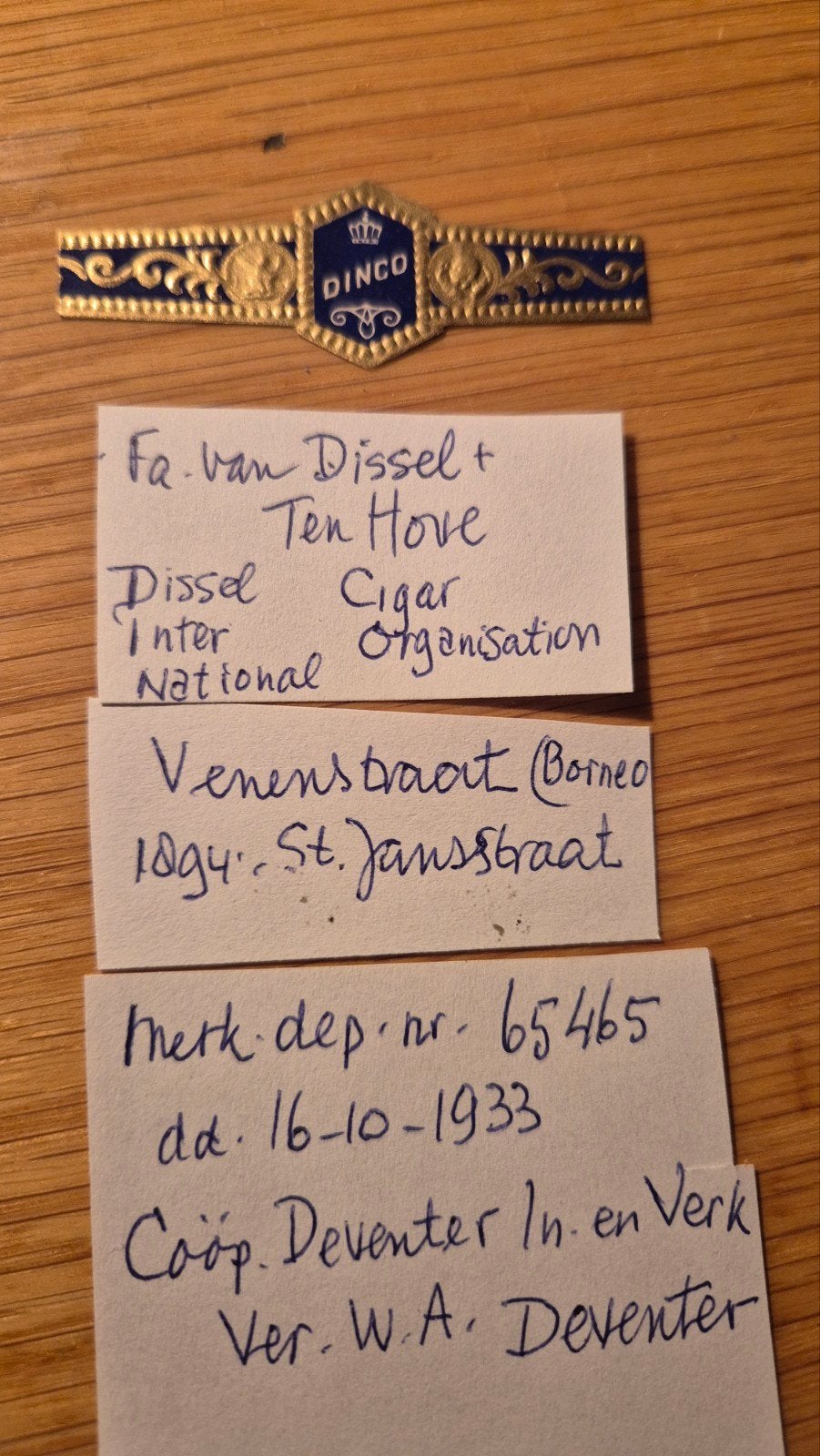 Sigarenbanden DEVENTER, Ophalen, Sigarenbandjes