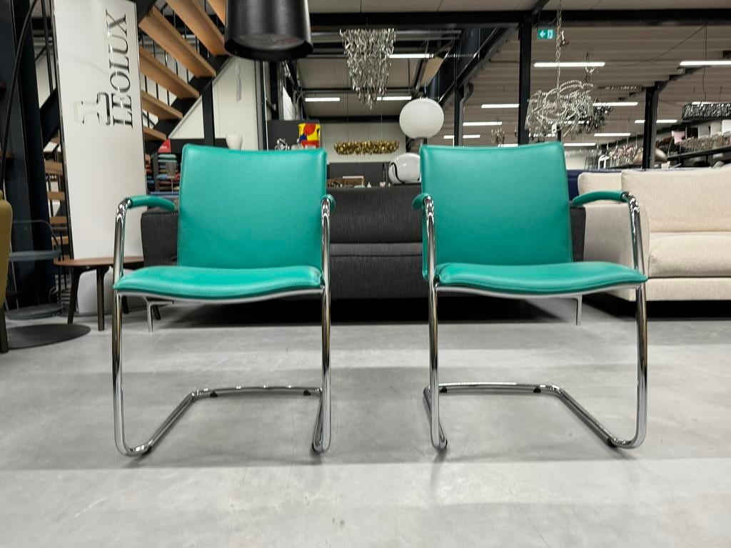 2 Nieuw Leolux Freyr eetkamerstoelen Lagoon design stoel, Huis en Inrichting, Leolux, Twee, Overige kleuren, Nieuw