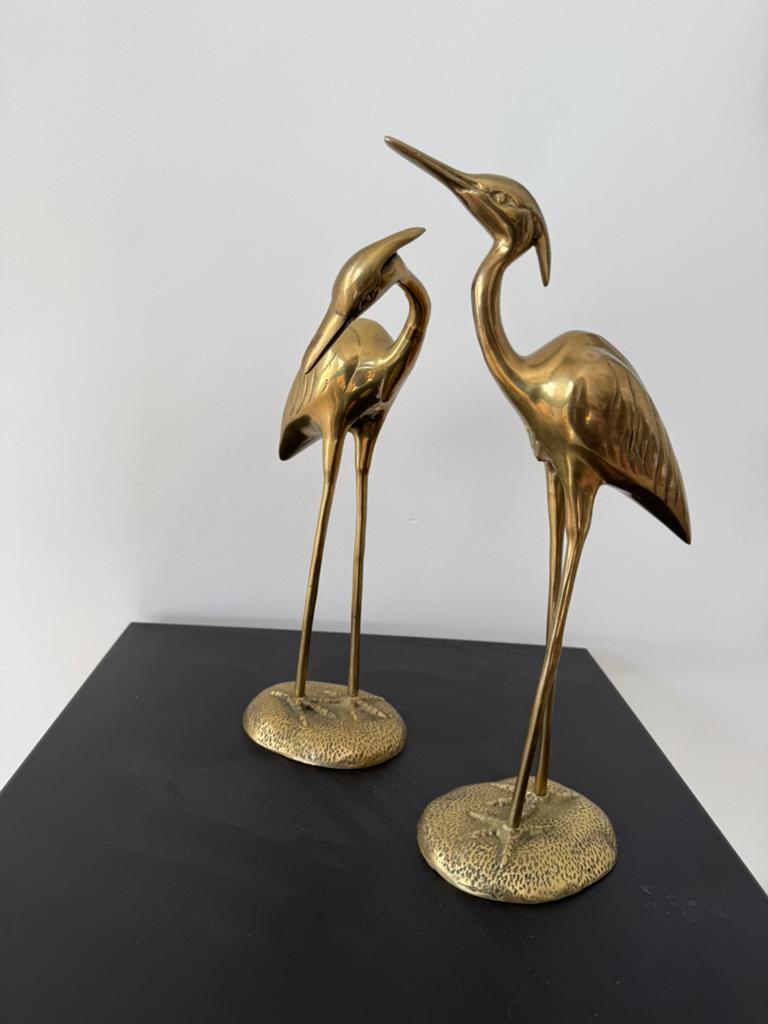 2 vogels in messing, Ophalen of Verzenden, Gebruikt, Dier