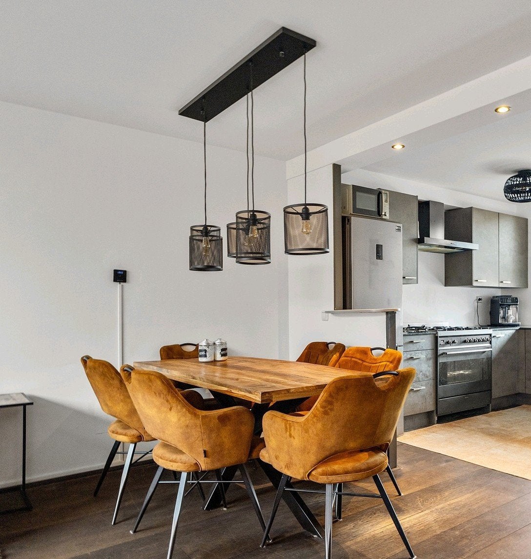 Hanglamp Zwart Inclusief 5 E27 Lampen, Ophalen, Metaal, E27 (groot)