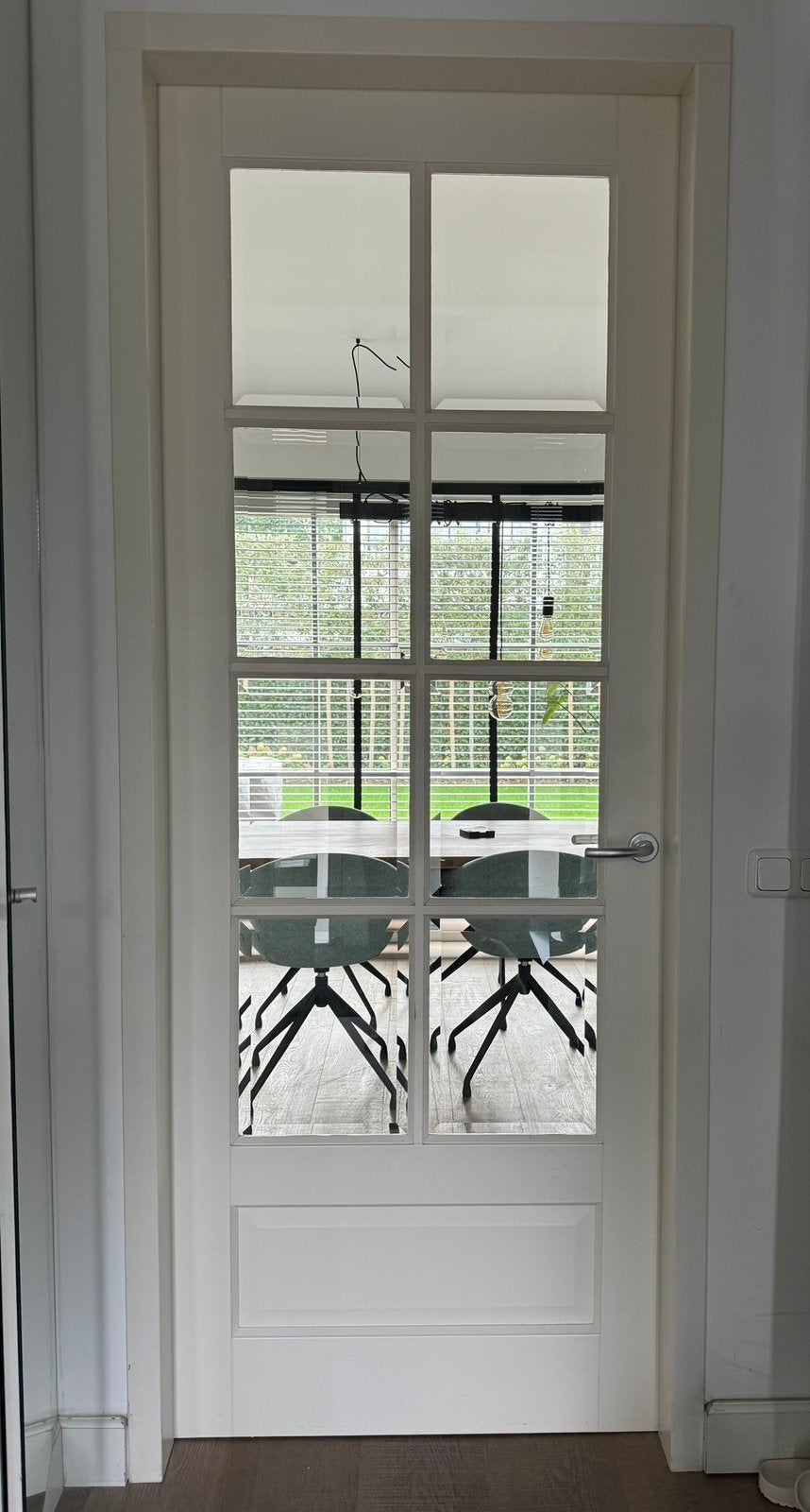 TE KOOP: houten deur Facet glas Opdek Rechtsdr. 231,5x88, Ophalen, Zo goed als nieuw, Hout, Binnendeur
