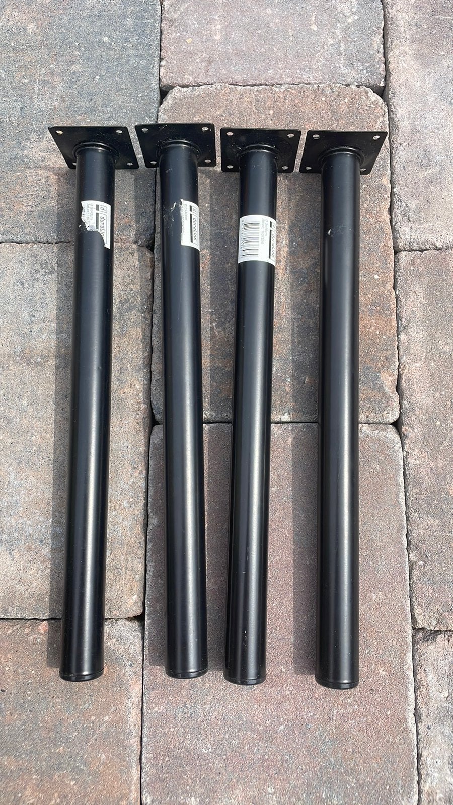 Zwarte metalen poten Duraline, Ophalen, Tafelpoot, Minder dan 50 cm, Rond