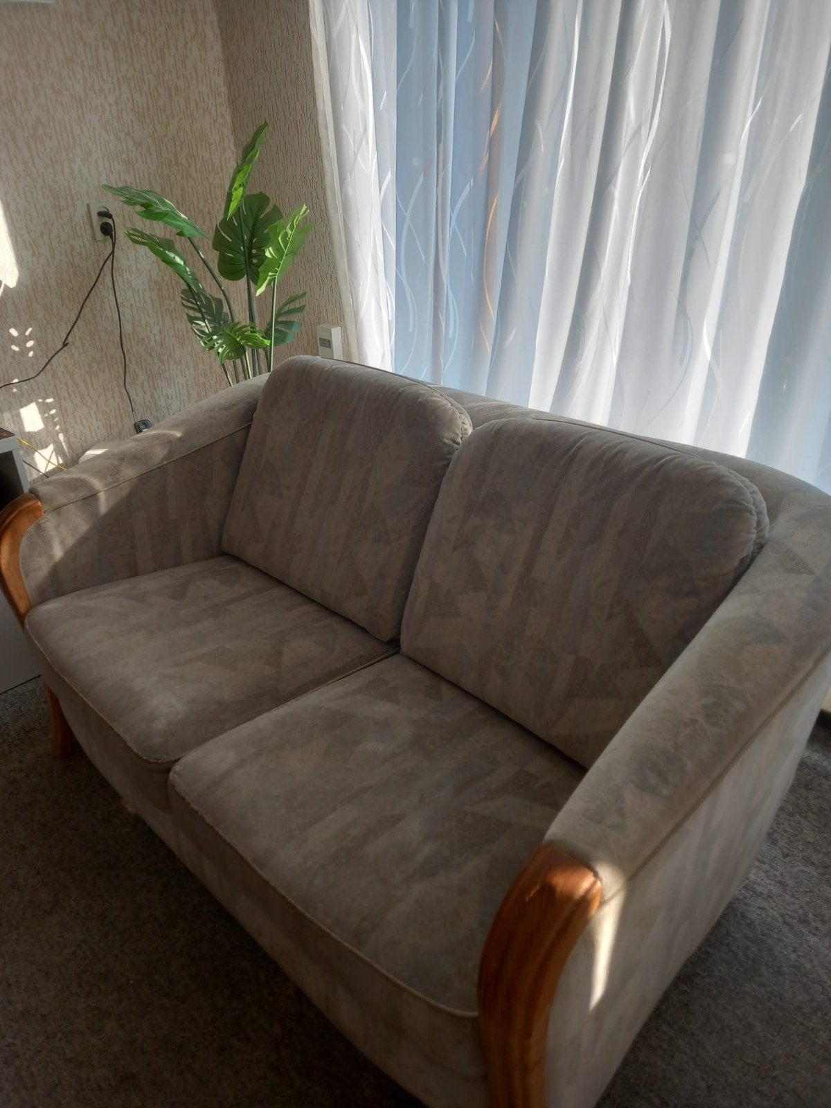 Mooie 2 zitsbank en bijpassende Fauteuil, Ophalen, Gebruikt, 75 tot 100 cm, 150 tot 200 cm