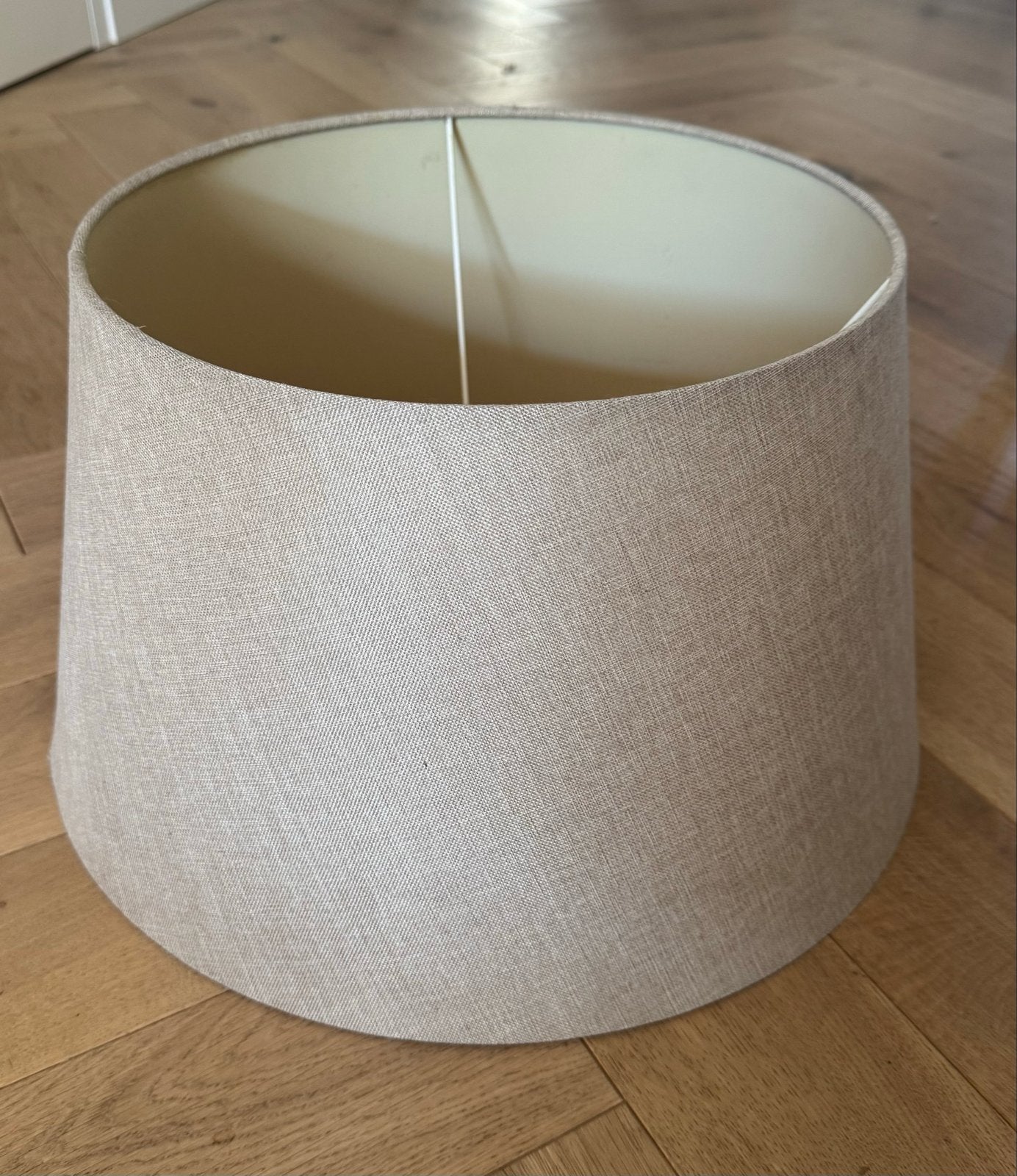 Linnen lampenkap - Beige/Zandkleurig, Huis en Inrichting, Lampen | Lampenkappen, Ophalen, Gebruikt, Tafellamp, Beige