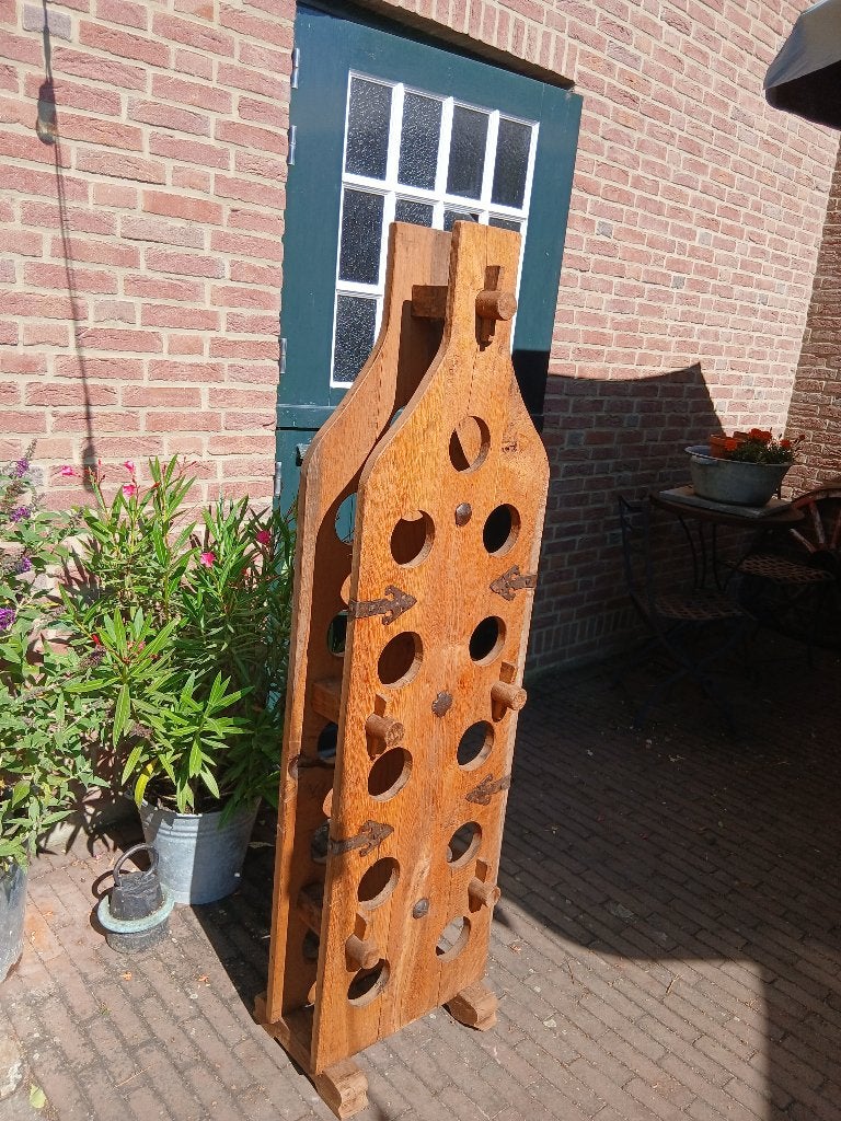 Eiken houten wijnrek, Ophalen, Gebruikt, Hout