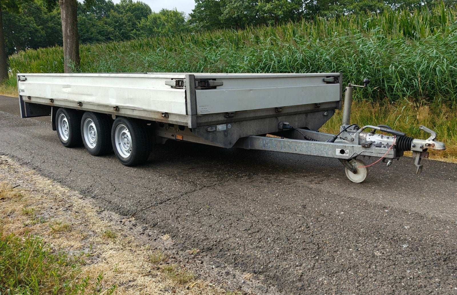 Henra tridem 3-asser 3500kg 400x200 plateauwagen bj 2020, Ophalen, Gebruikt, ., Henra
