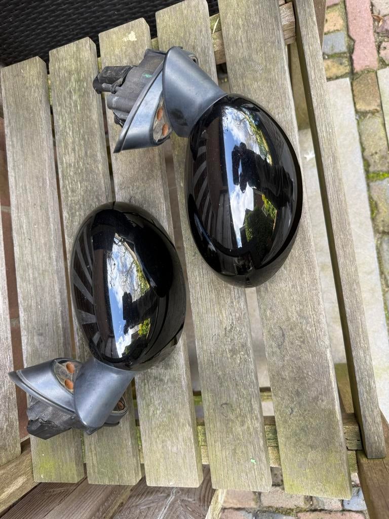 Mini r50 r52 r53 spiegels met zwarte kappen, Auto-onderdelen, Spiegels, Ophalen, Gebruikt, Mini