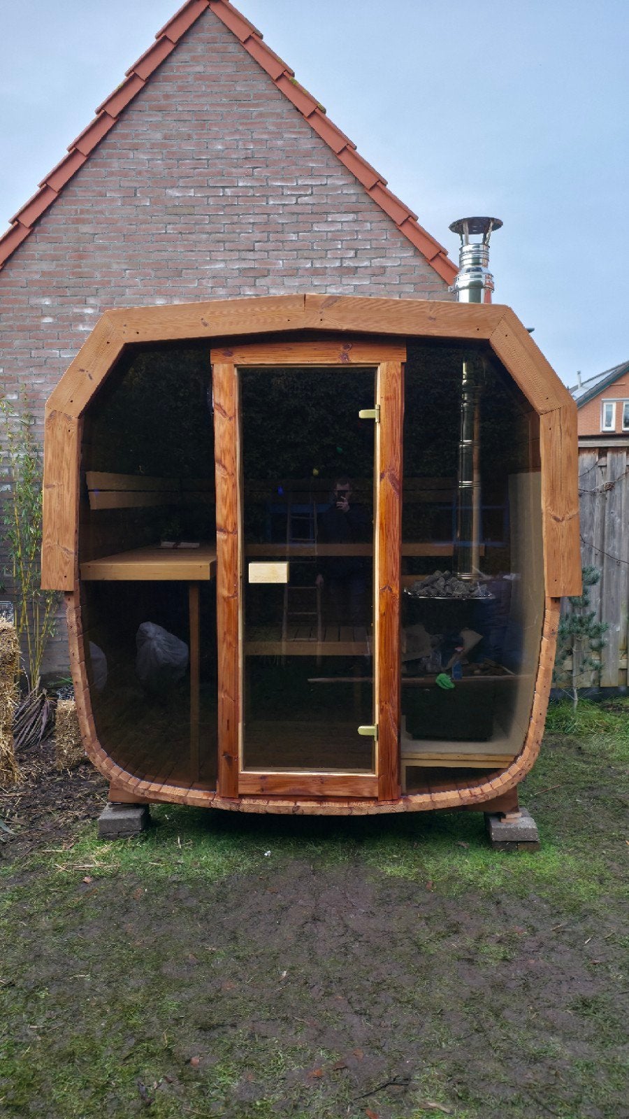 2M Barrel Sauna Gratis Levering en Plaatsing - 10% KORTING, Ophalen of Verzenden, Nieuw, Fins of Traditioneel, Complete sauna