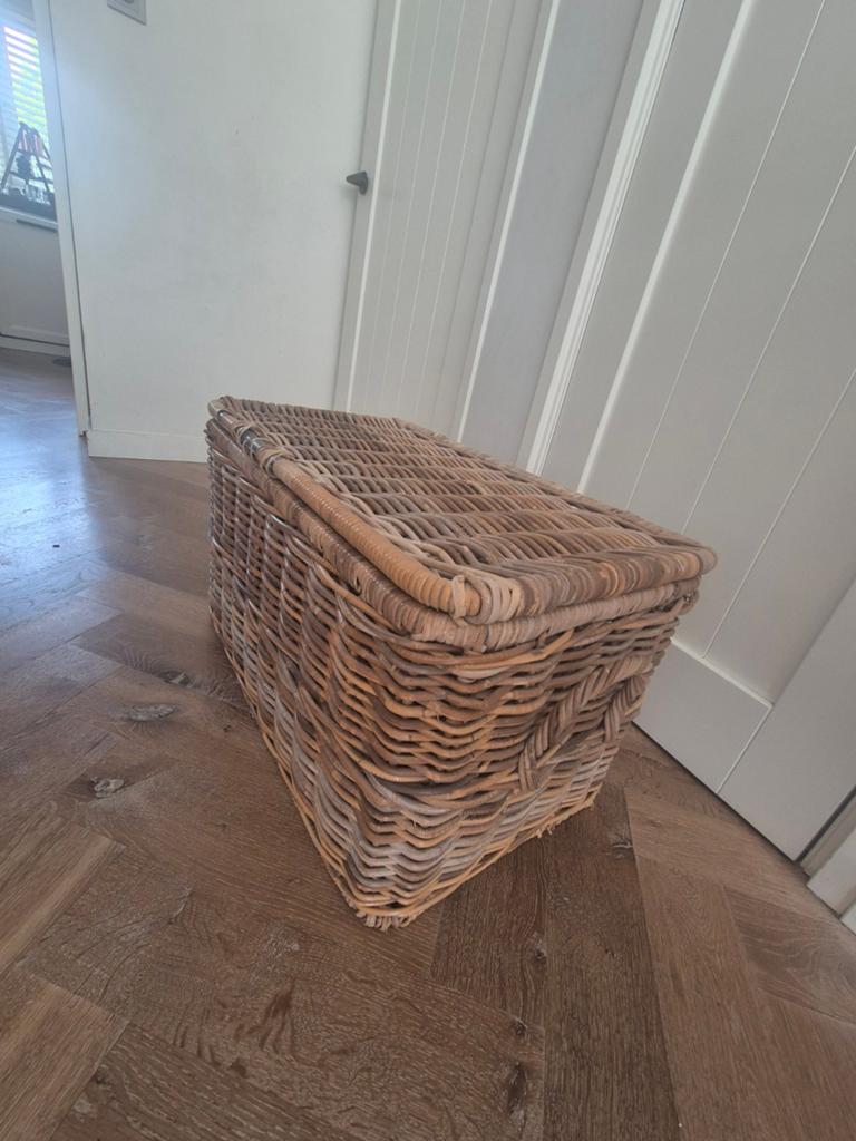 Grote rieten opbergkist / speelgoedkist, Ophalen, Overige materialen, Minder dan 50 cm, Gebruikt