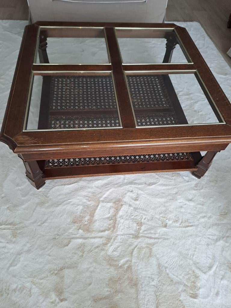 Salon + bijzet tafel, Ophalen, Gebruikt, 50 tot 100 cm, Glas