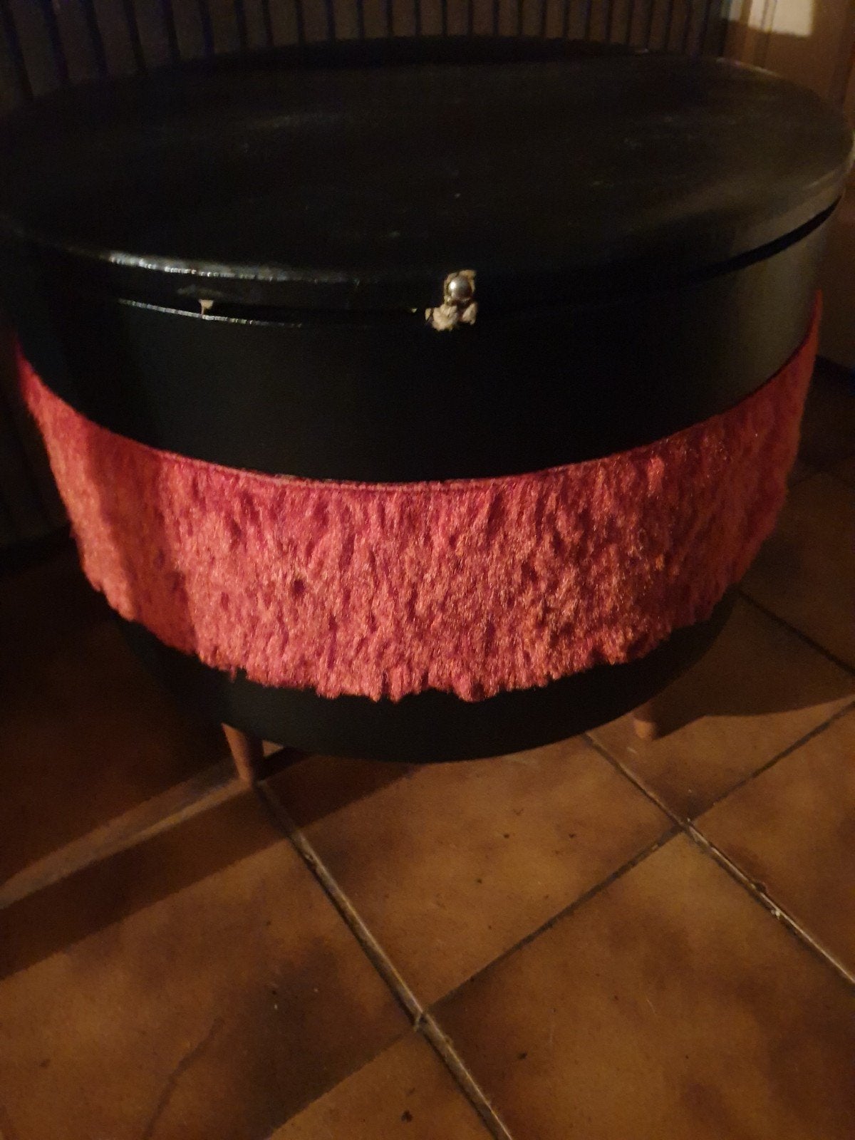 retro poef, Ophalen, Rond, Minder dan 50 cm