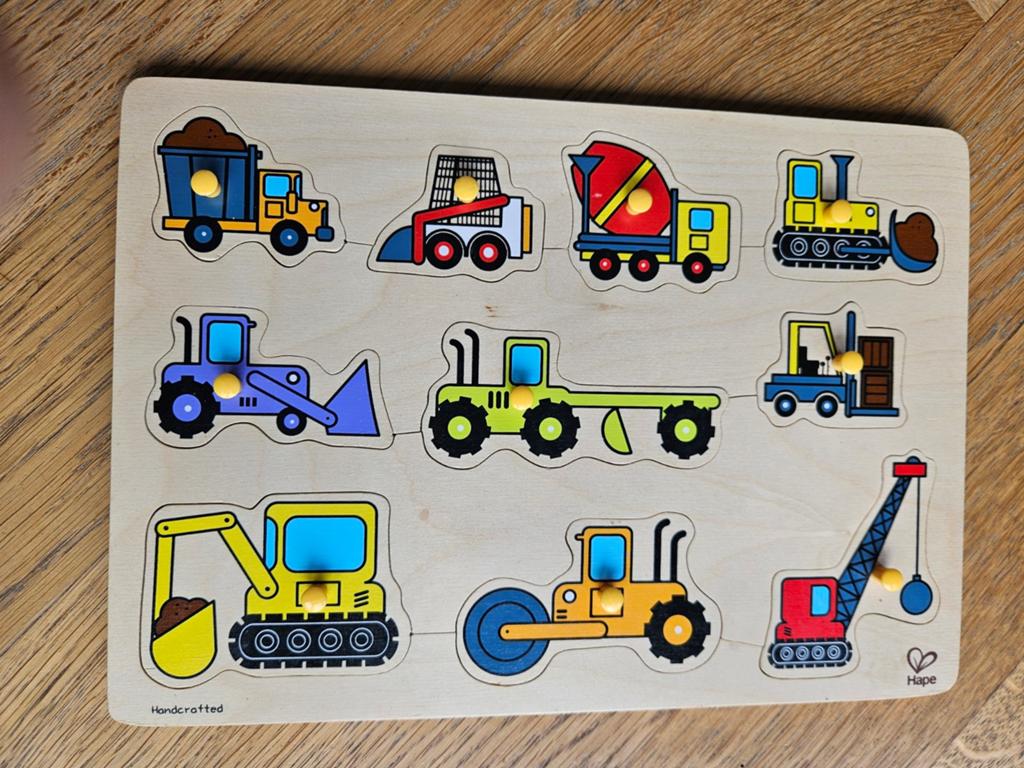 Houten puzzel met voertuigen - Zo goed als nieuw, Ophalen