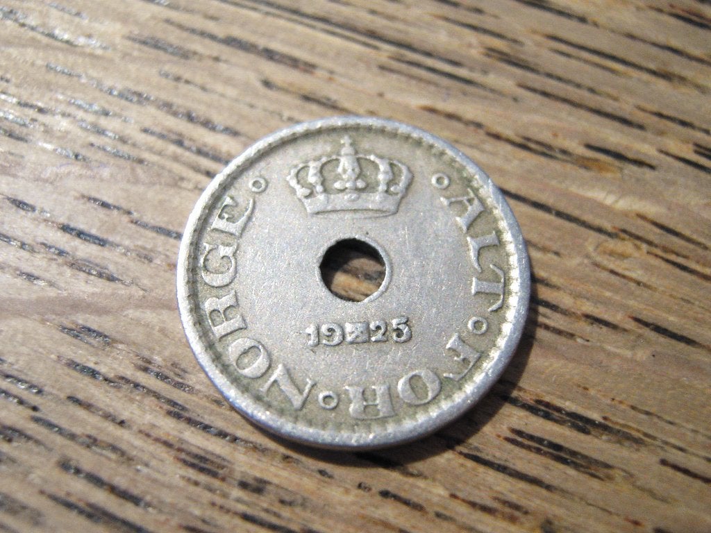 Noorwegen 10 Ore 1925, koning Haakon VII #150, Ophalen of Verzenden, Overige landen, Losse munt